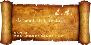 Löwentritt Anda névjegykártya